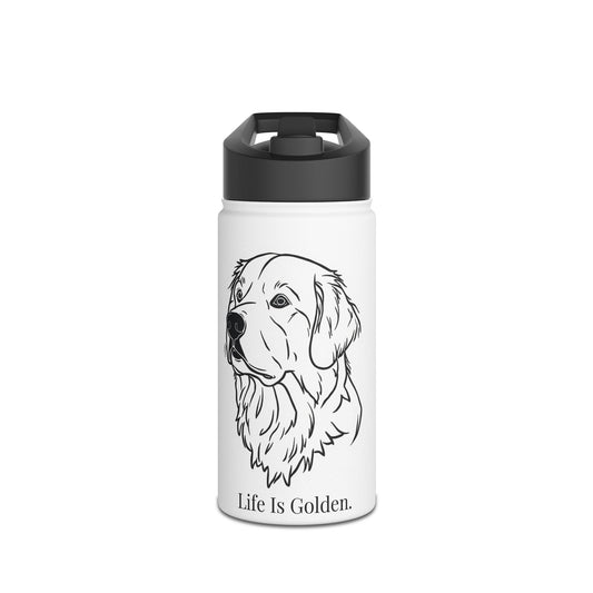Life Is Golden Retrievers Water Bottle — Dog Lover Gift