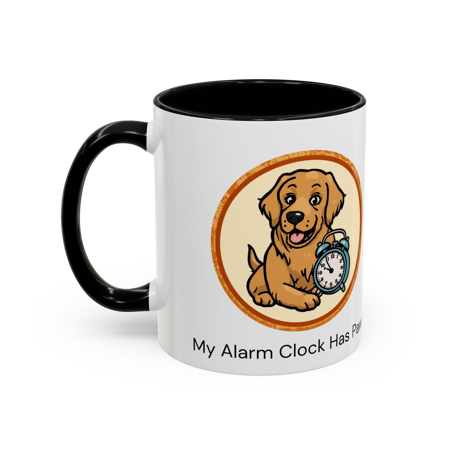 My Alarm Clock Has Paws — Funny Golden Retriever Mug